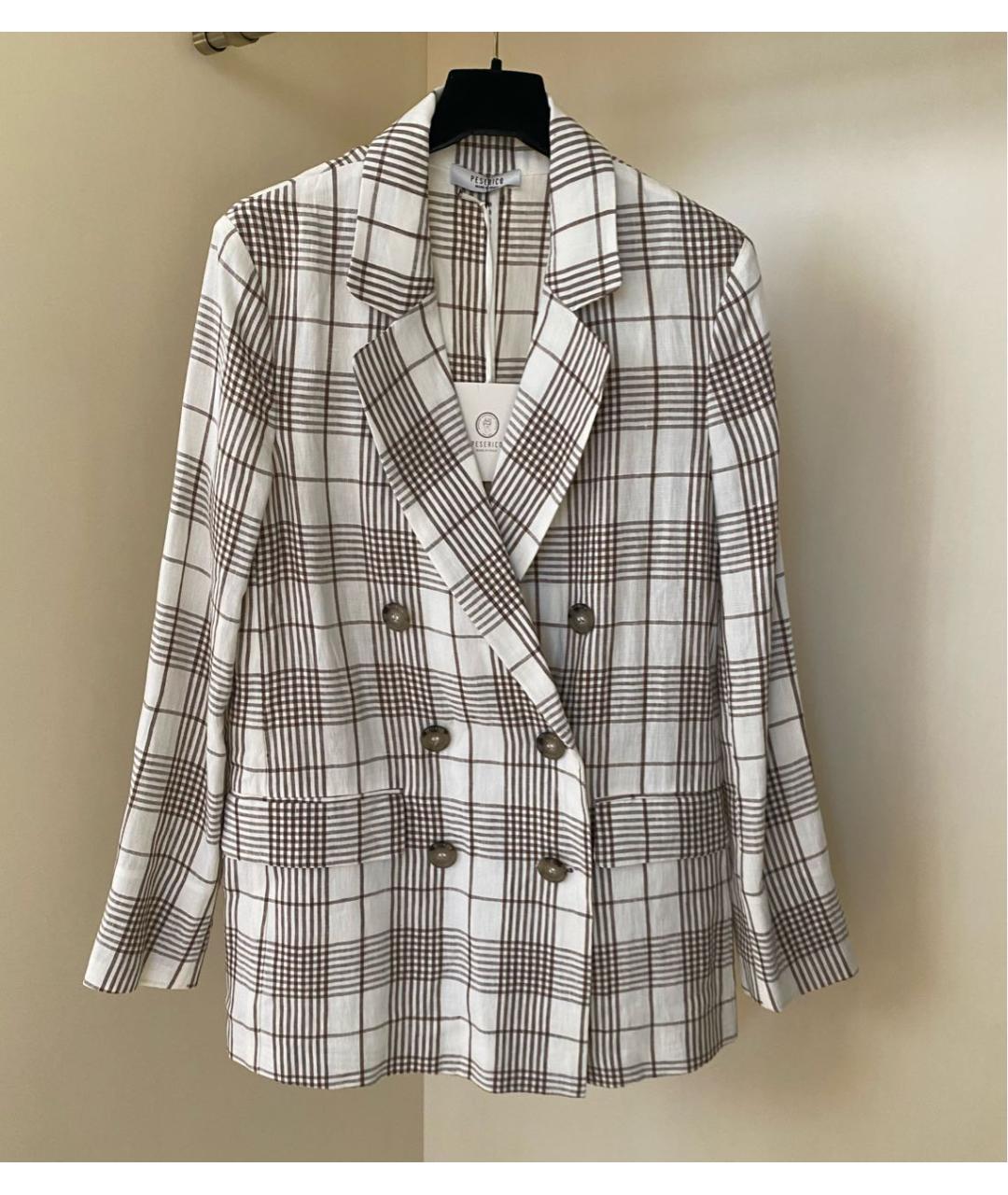 PESERICO Белый льняной жакет/пиджак, фото 4