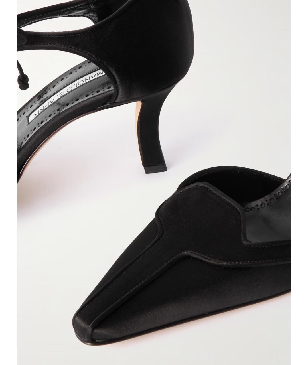 MANOLO BLAHNIK Черные текстильные туфли, фото 4