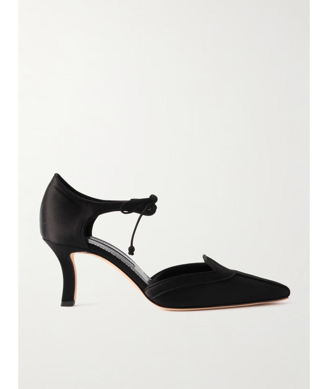 MANOLO BLAHNIK Черные текстильные туфли, фото 5