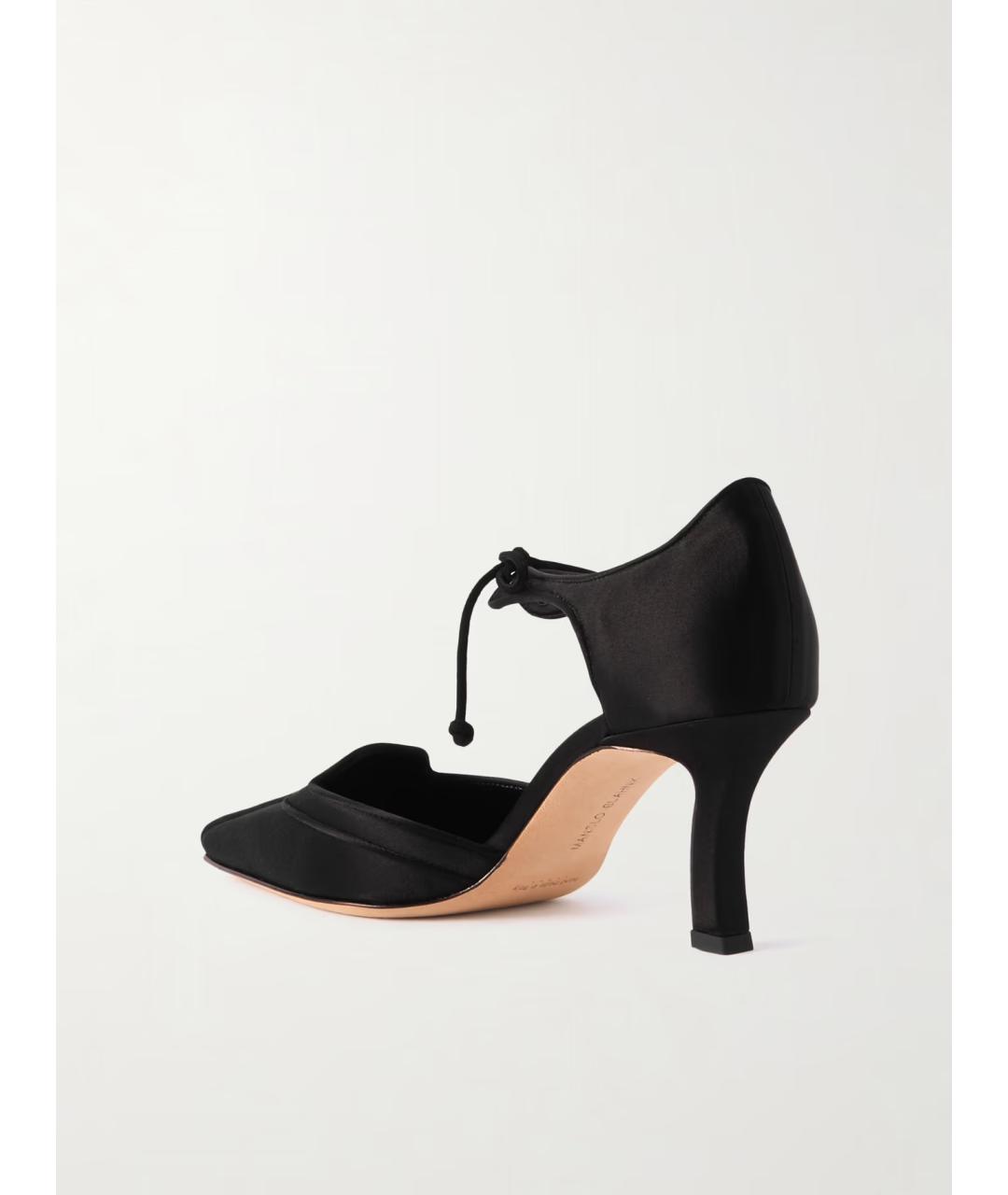 MANOLO BLAHNIK Черные текстильные туфли, фото 3