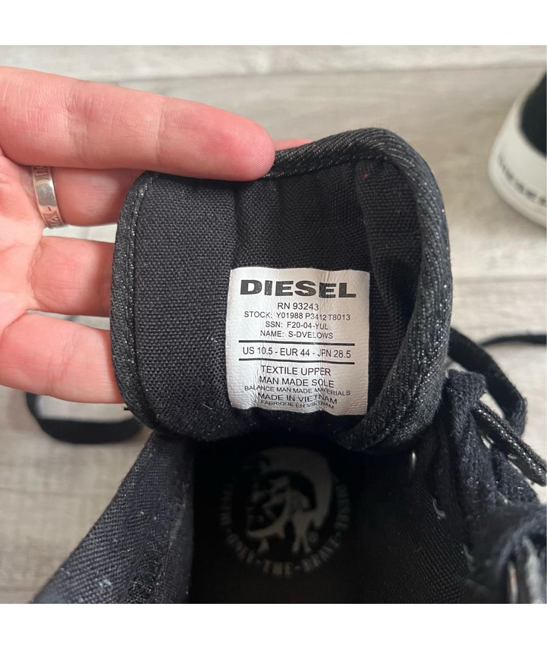 DIESEL Темно-синие текстильные высокие кроссовки / кеды, фото 7