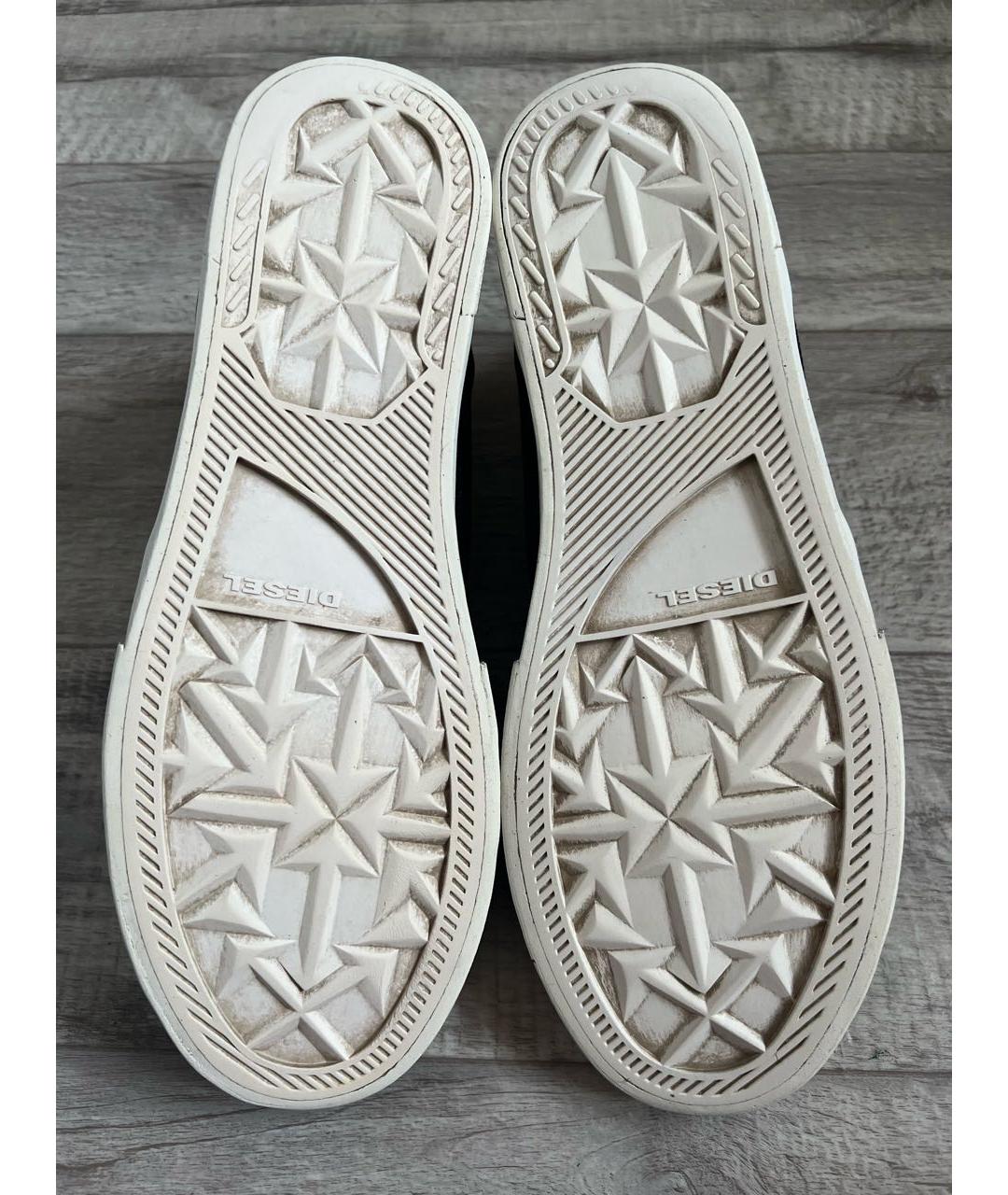 DIESEL Темно-синие текстильные высокие кроссовки / кеды, фото 6