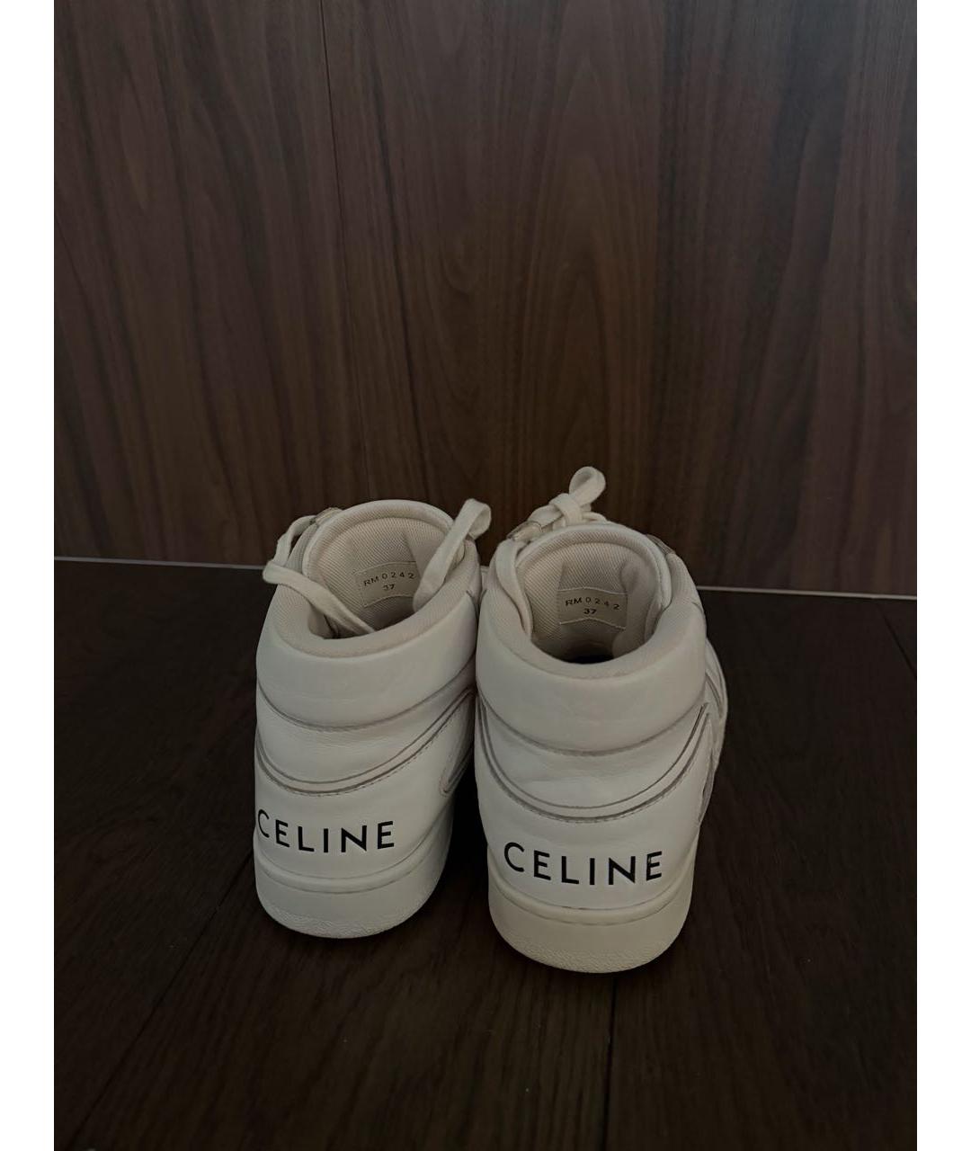 CELINE Белые кожаные кеды, фото 4