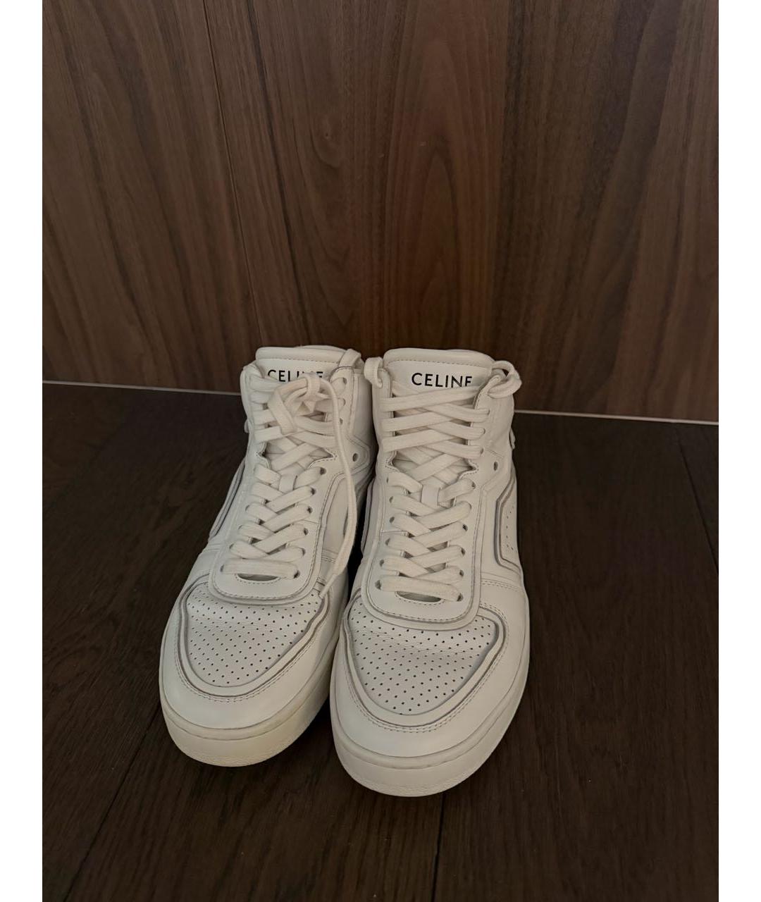 CELINE Белые кожаные кеды, фото 3