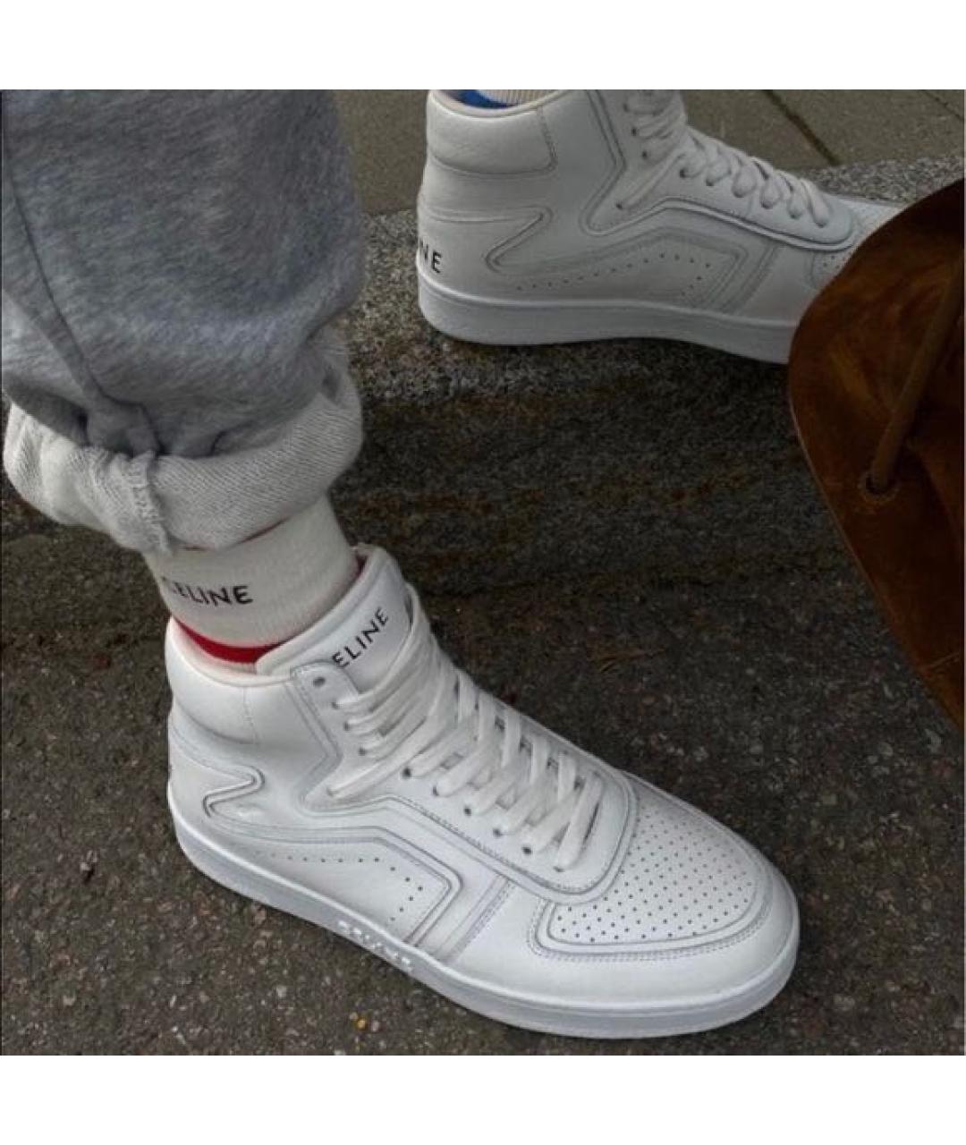 CELINE Белые кожаные кеды, фото 6