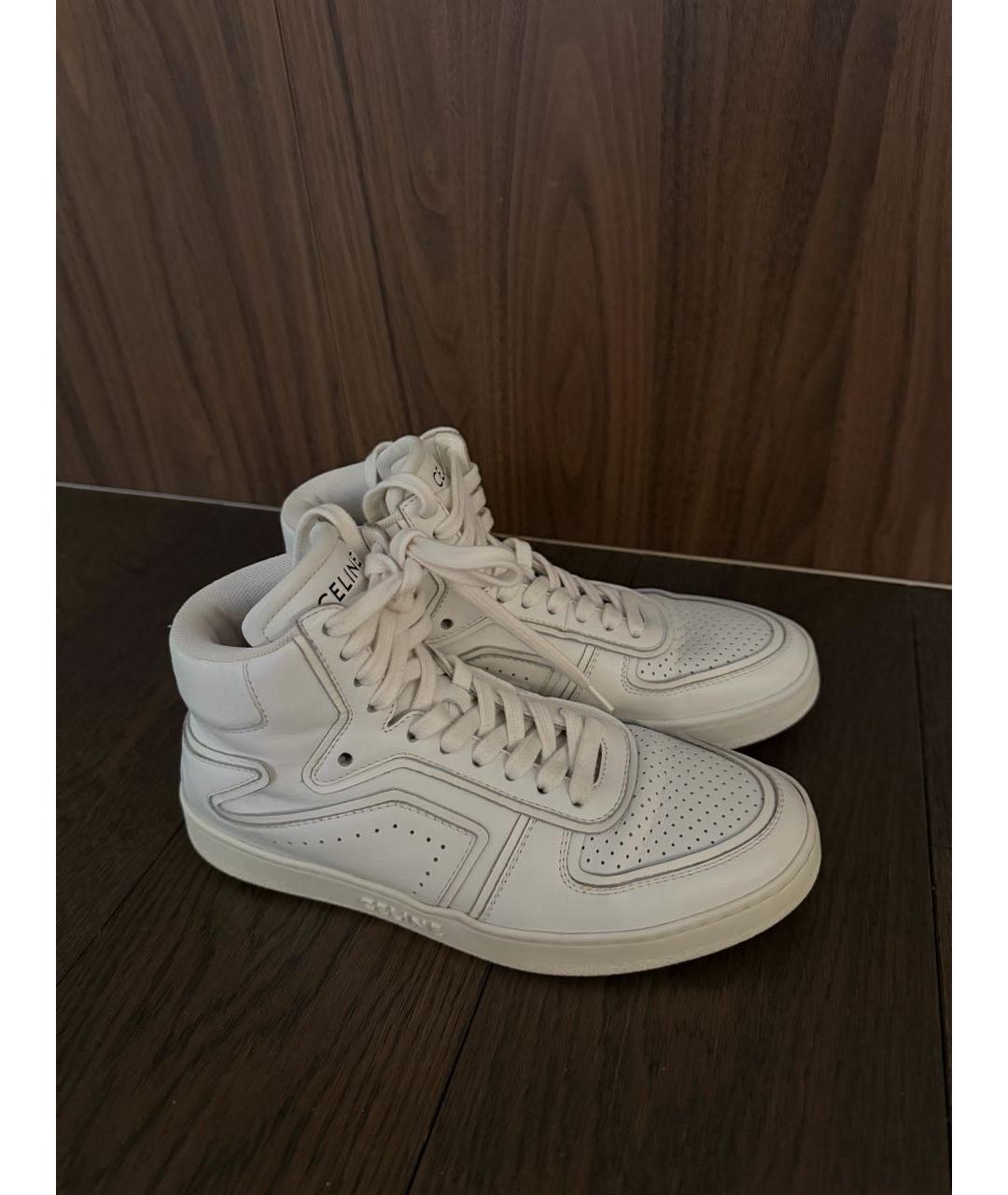 CELINE Белые кожаные кеды, фото 2