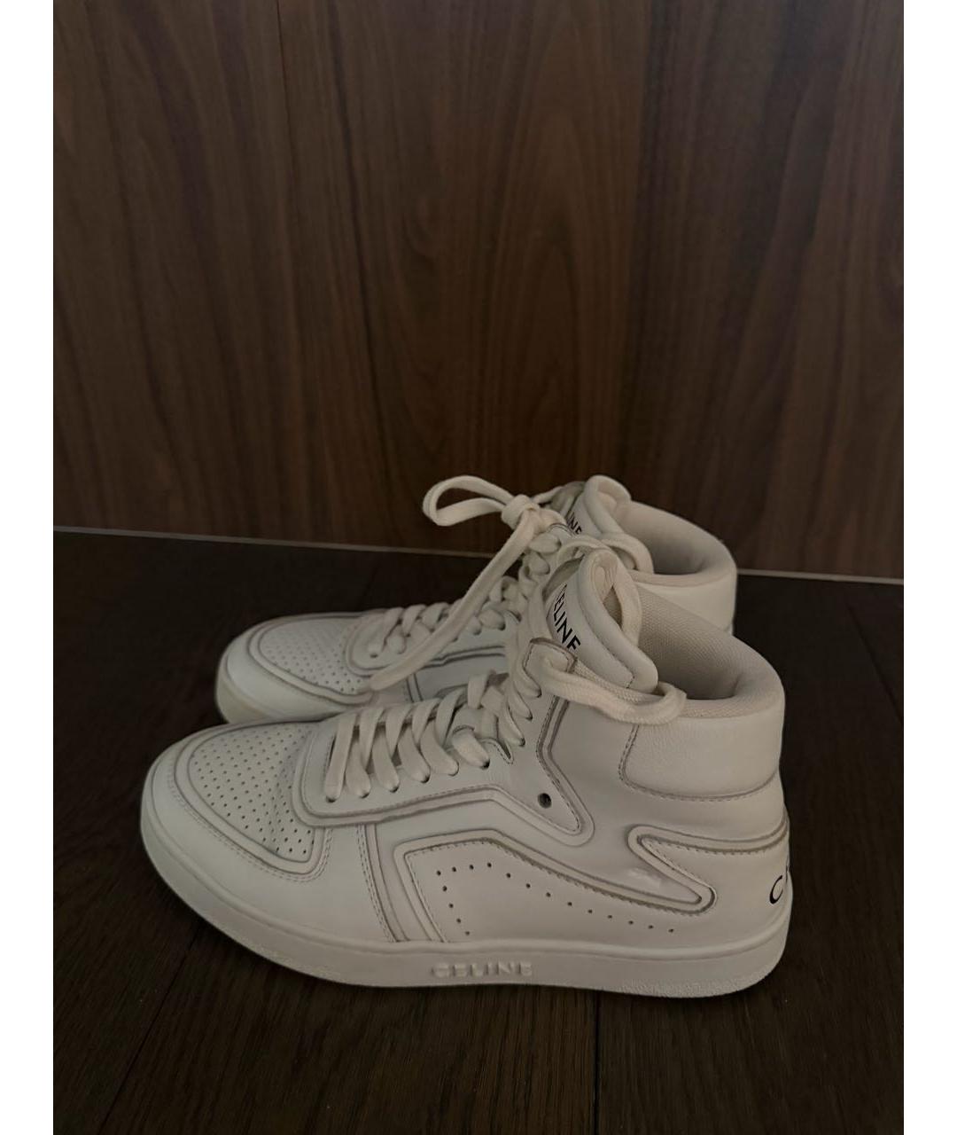 CELINE Белые кожаные кеды, фото 7