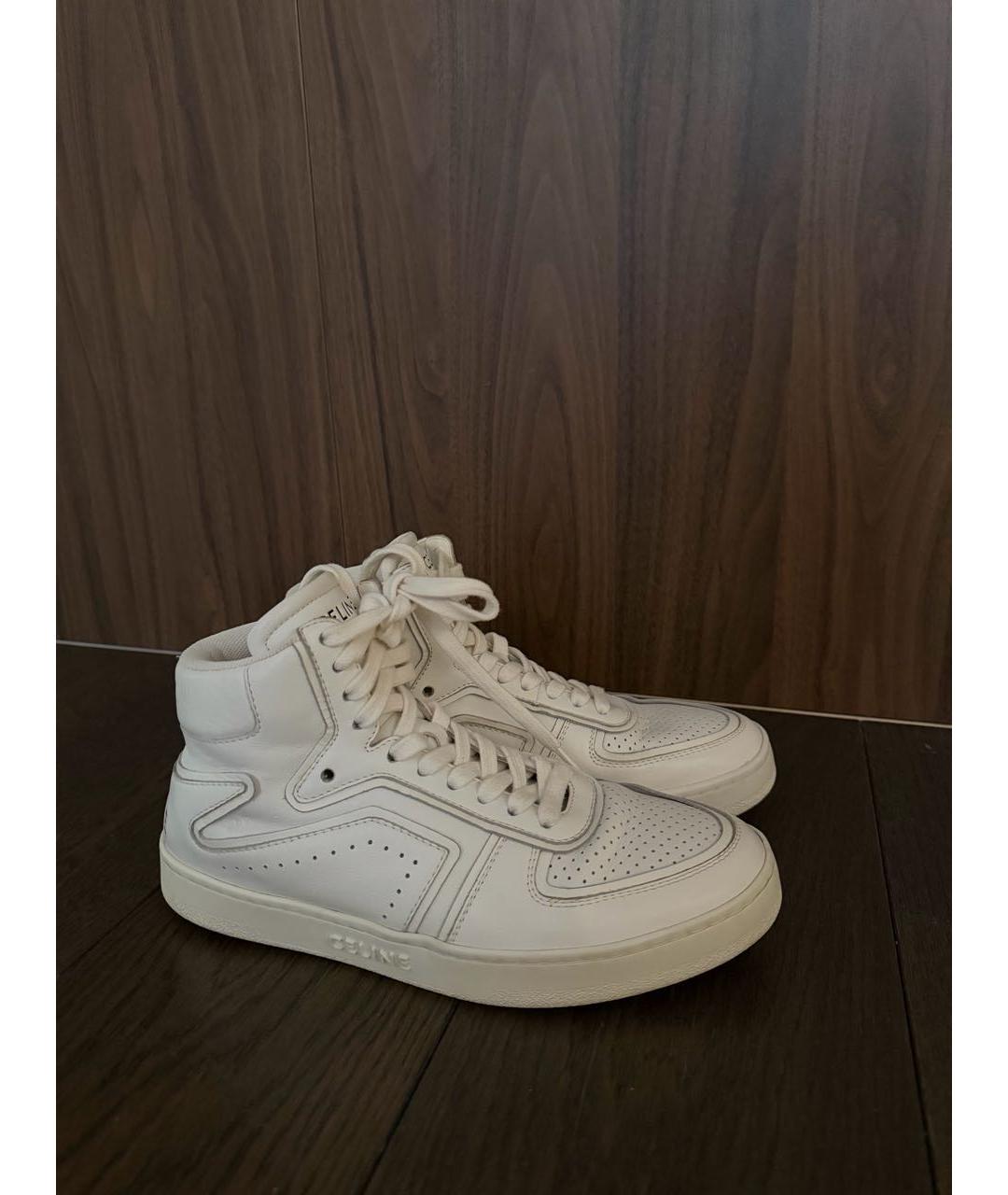 CELINE Белые кожаные кеды, фото 5