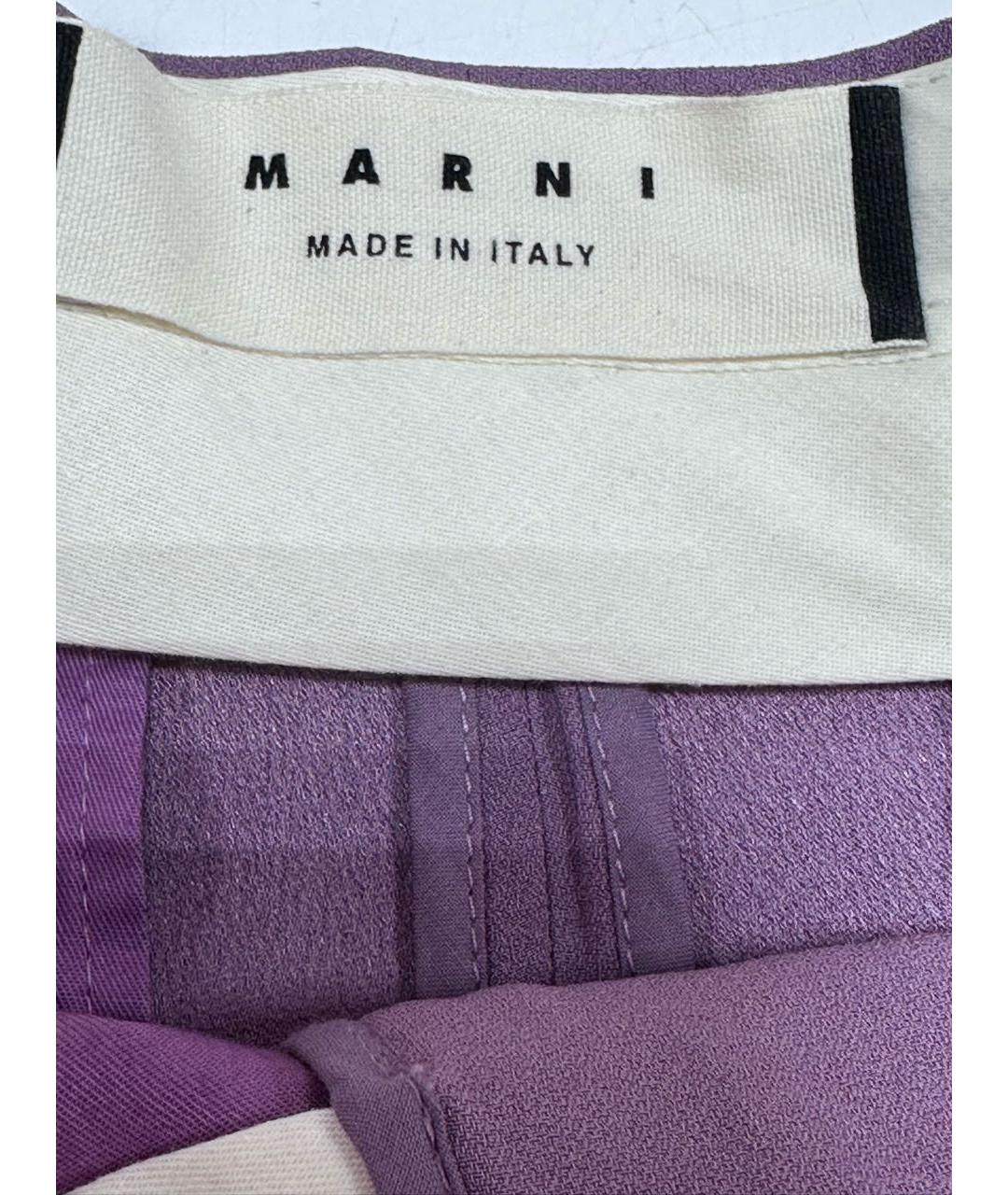 MARNI Фиолетовые вискозные брюки узкие, фото 4