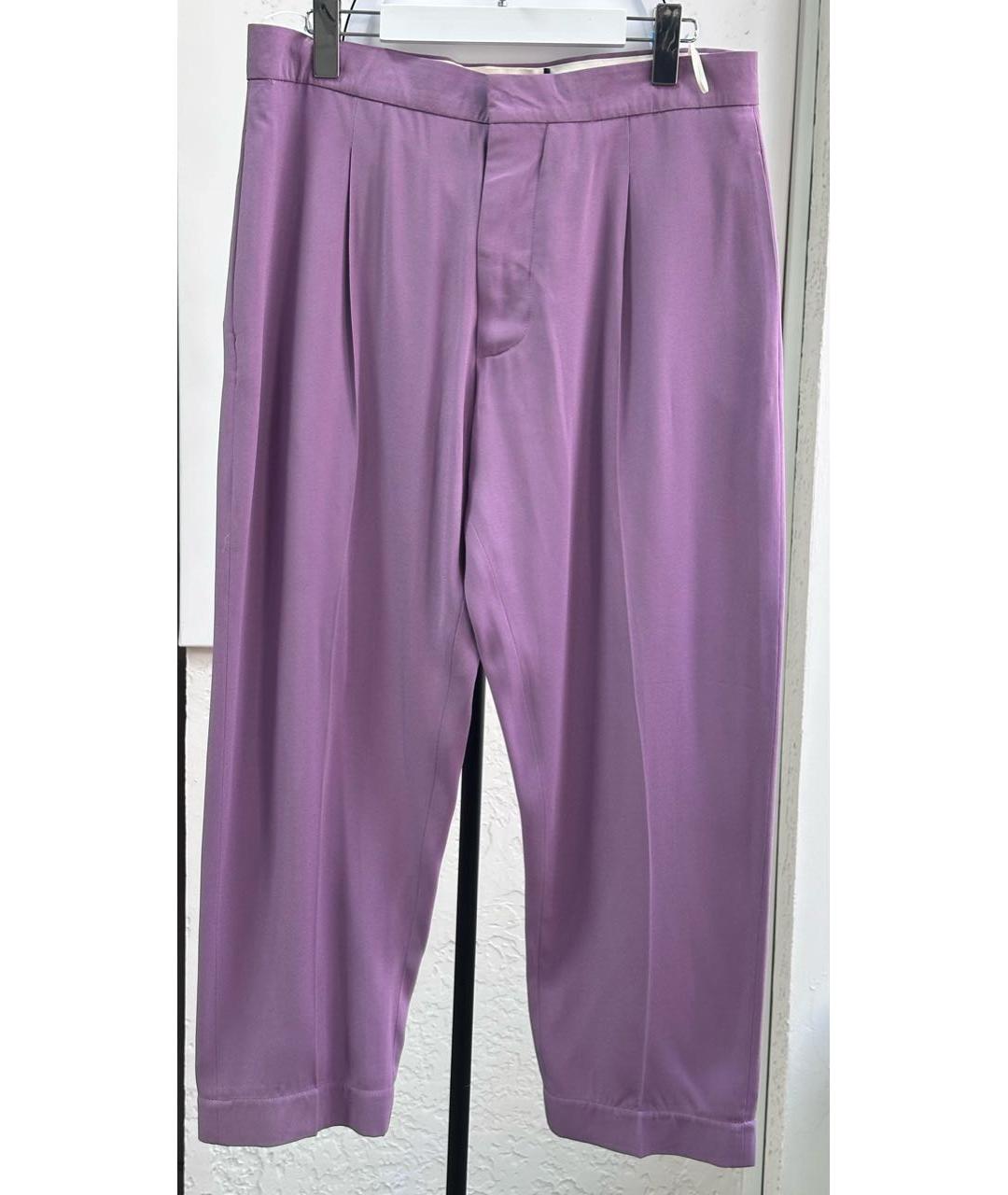 MARNI Фиолетовые вискозные брюки узкие, фото 6