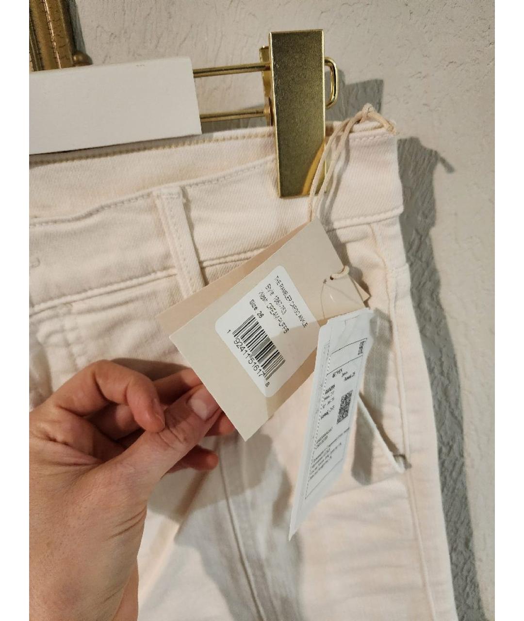 MOTHER Бежевые хлопковые прямые джинсы, фото 5