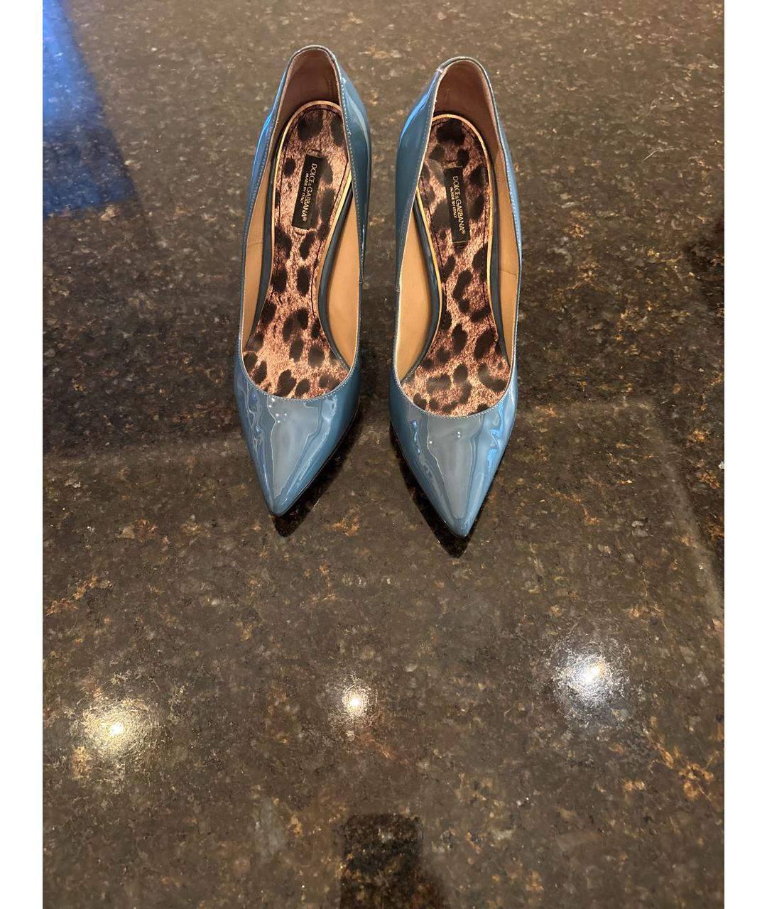 DOLCE&GABBANA Бирюзовые туфли из лакированной кожи, фото 2