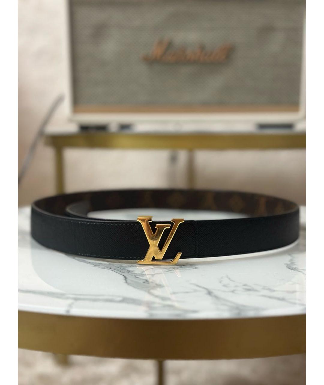 LOUIS VUITTON Коричневый кожаный ремень, фото 6