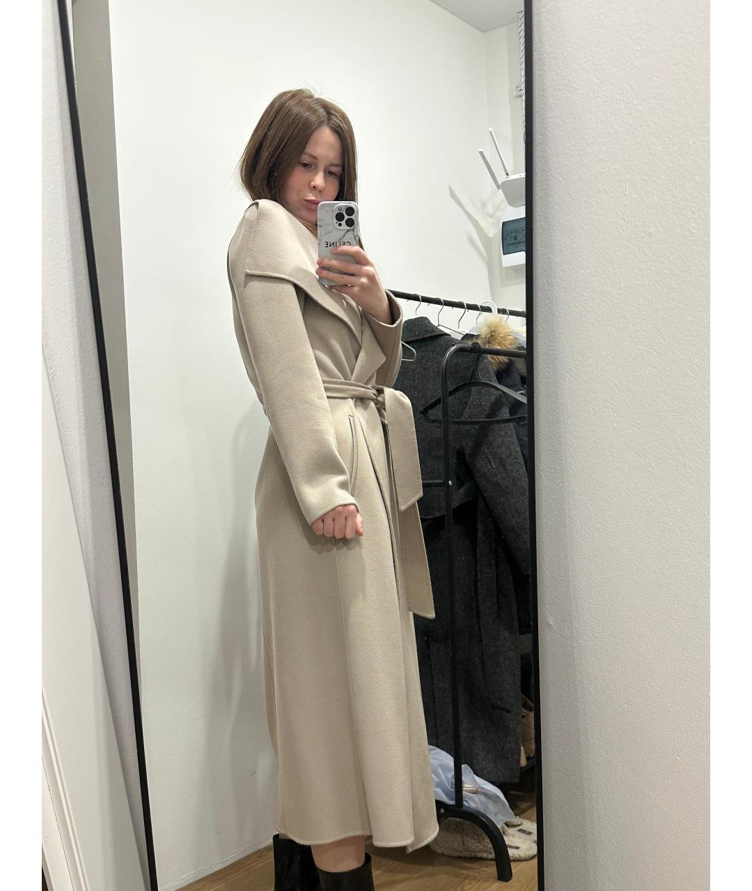 Mackage Бежевое шерстяное пальто, фото 7