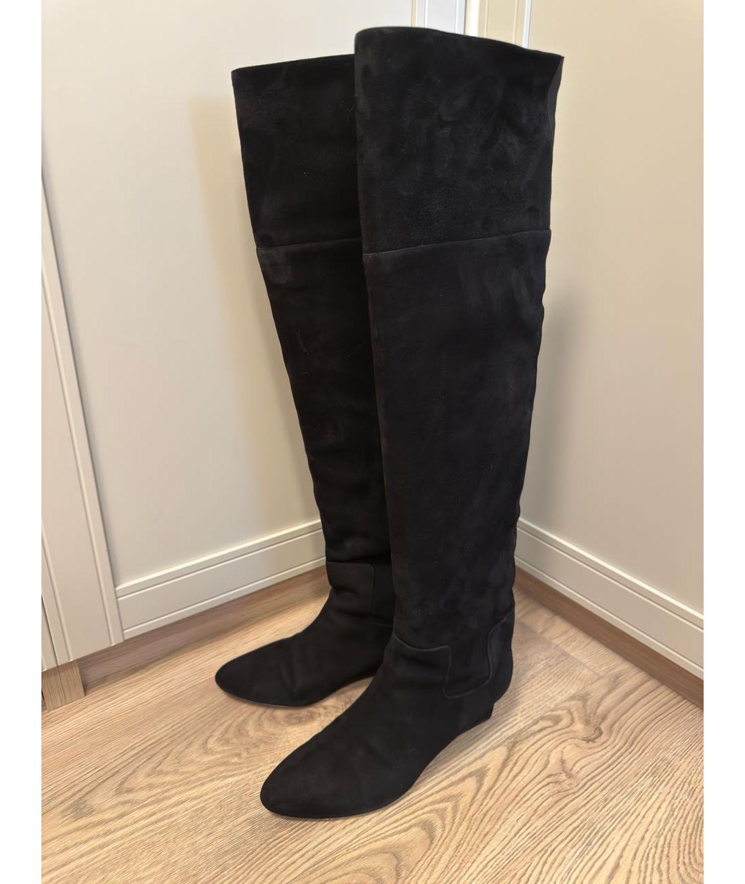 JIMMY CHOO Черные замшевые сапоги, фото 2