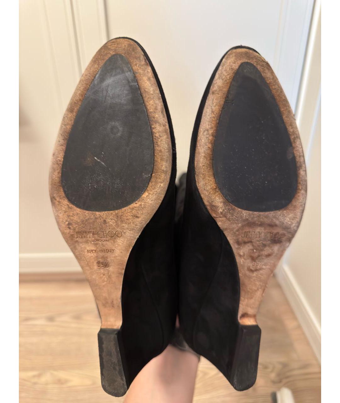 JIMMY CHOO Черные замшевые сапоги, фото 5