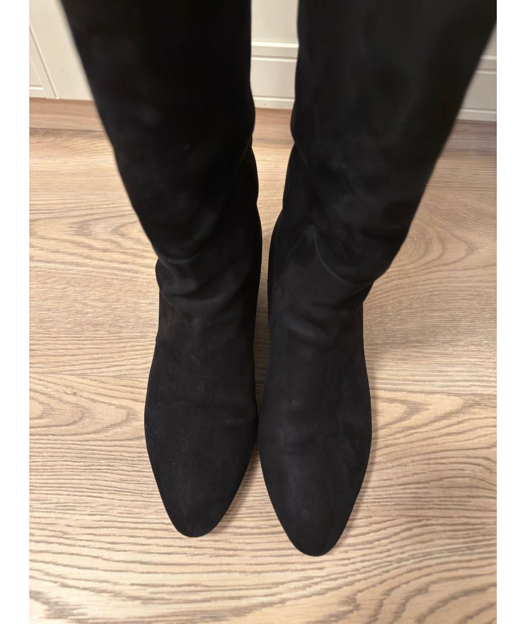 JIMMY CHOO Черные замшевые сапоги, фото 3