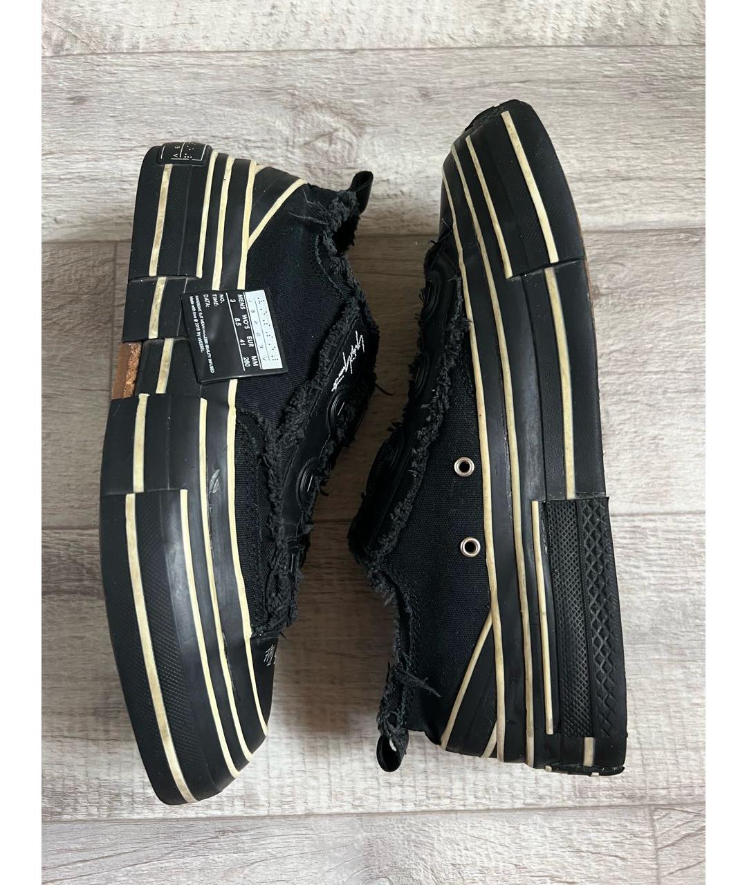 YOHJI YAMAMOTO Черные текстильные низкие кроссовки / кеды, фото 3