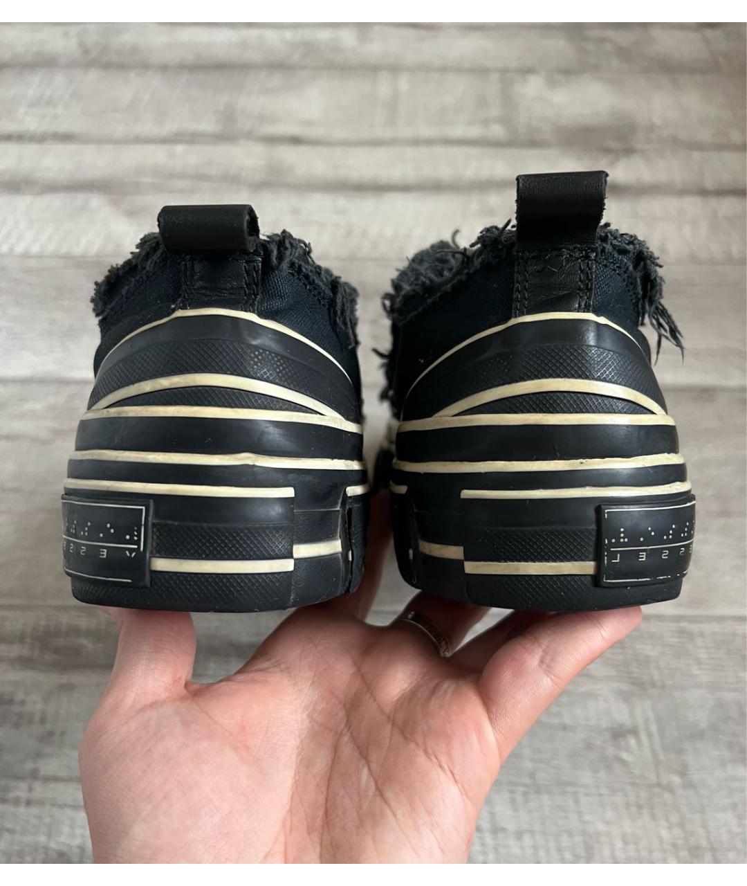 YOHJI YAMAMOTO Черные текстильные низкие кроссовки / кеды, фото 5