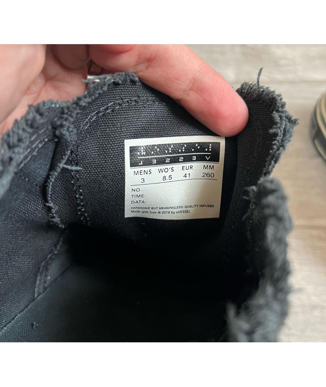 YOHJI YAMAMOTO Черные текстильные низкие кроссовки / кеды, фото 7