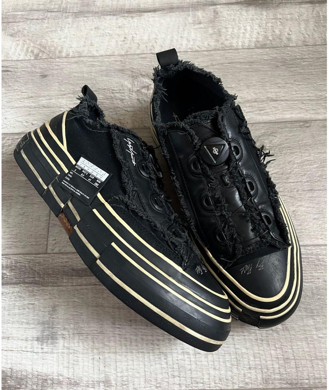 YOHJI YAMAMOTO Черные текстильные низкие кроссовки / кеды, фото 9