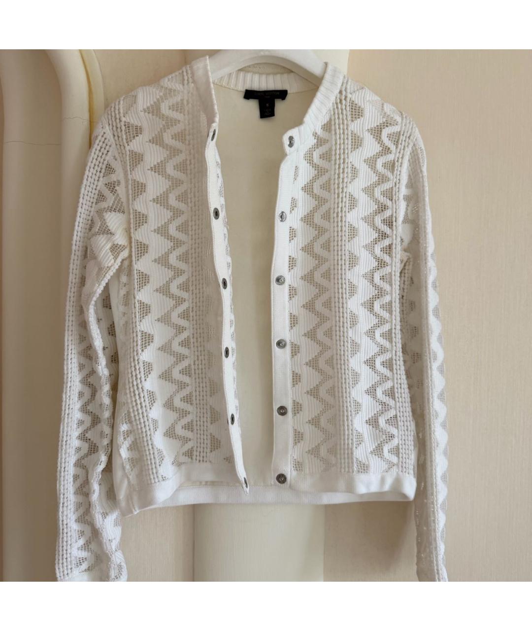 LOUIS VUITTON Белый хлопковый кардиган, фото 2