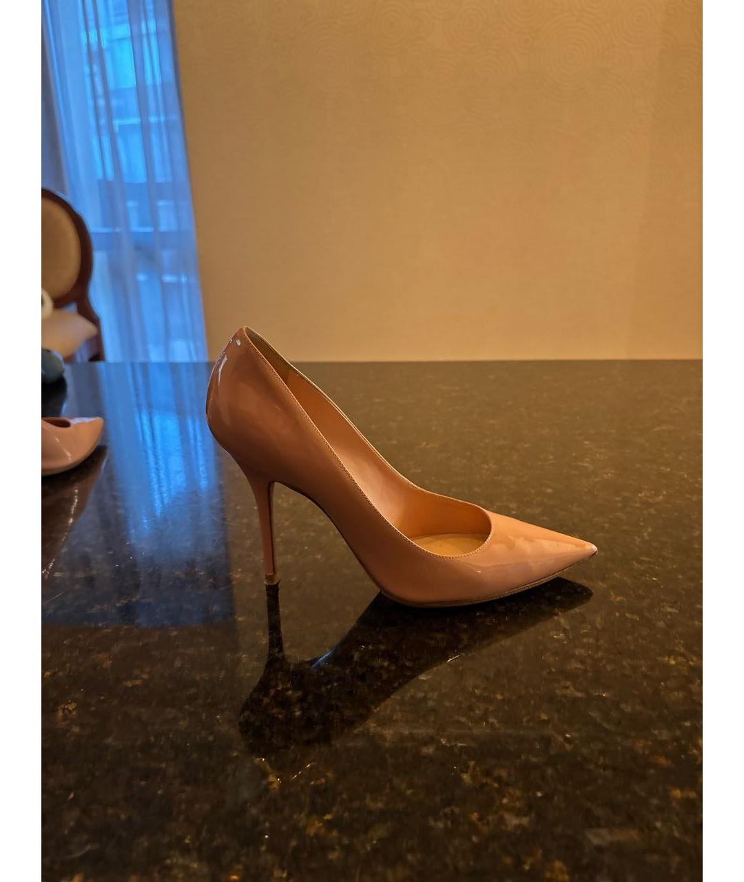 CHRISTIAN DIOR Бежевые туфли из лакированной кожи, фото 5