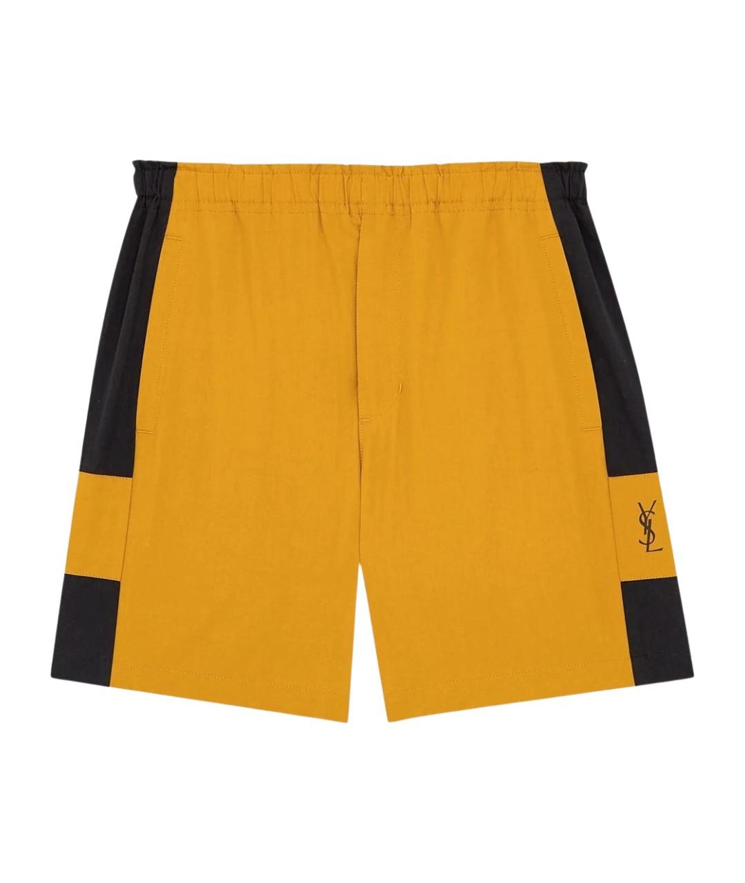 SAINT LAURENT Желтые хлопковые шорты, фото 1