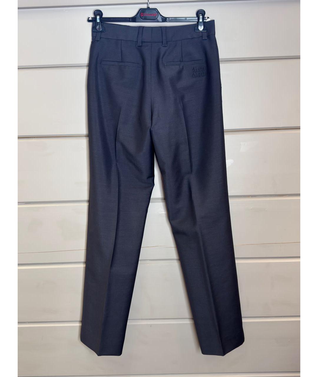 MIU MIU Темно-синие прямые брюки, фото 2