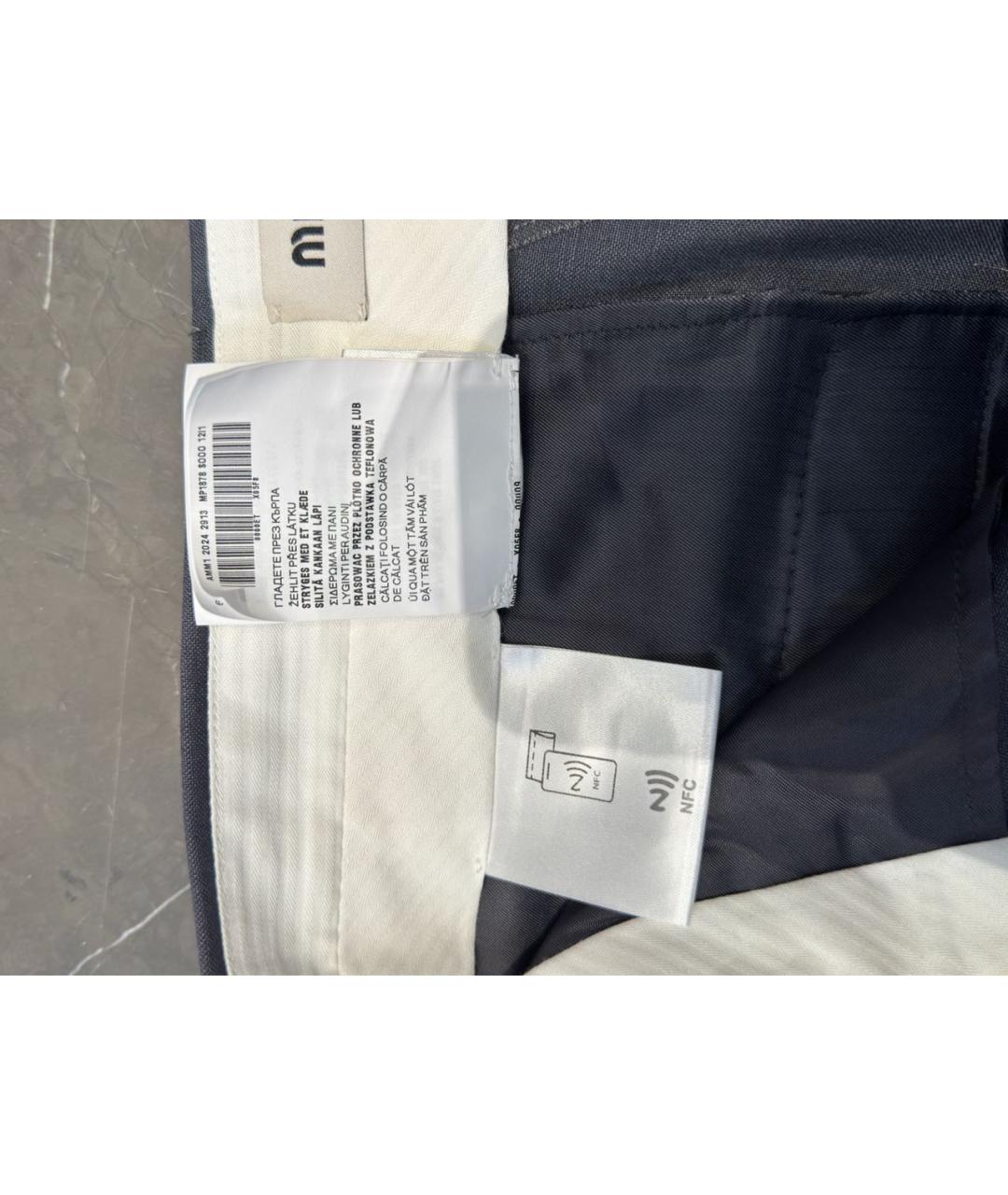 MIU MIU Темно-синие прямые брюки, фото 3