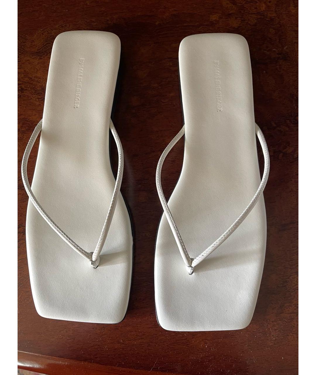 BY MALENE BIRGER Белые кожаные шлепанцы, фото 2