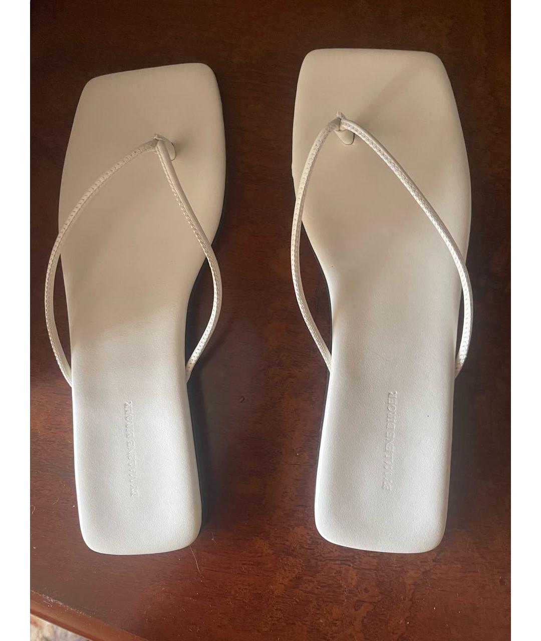 BY MALENE BIRGER Белые кожаные шлепанцы, фото 3