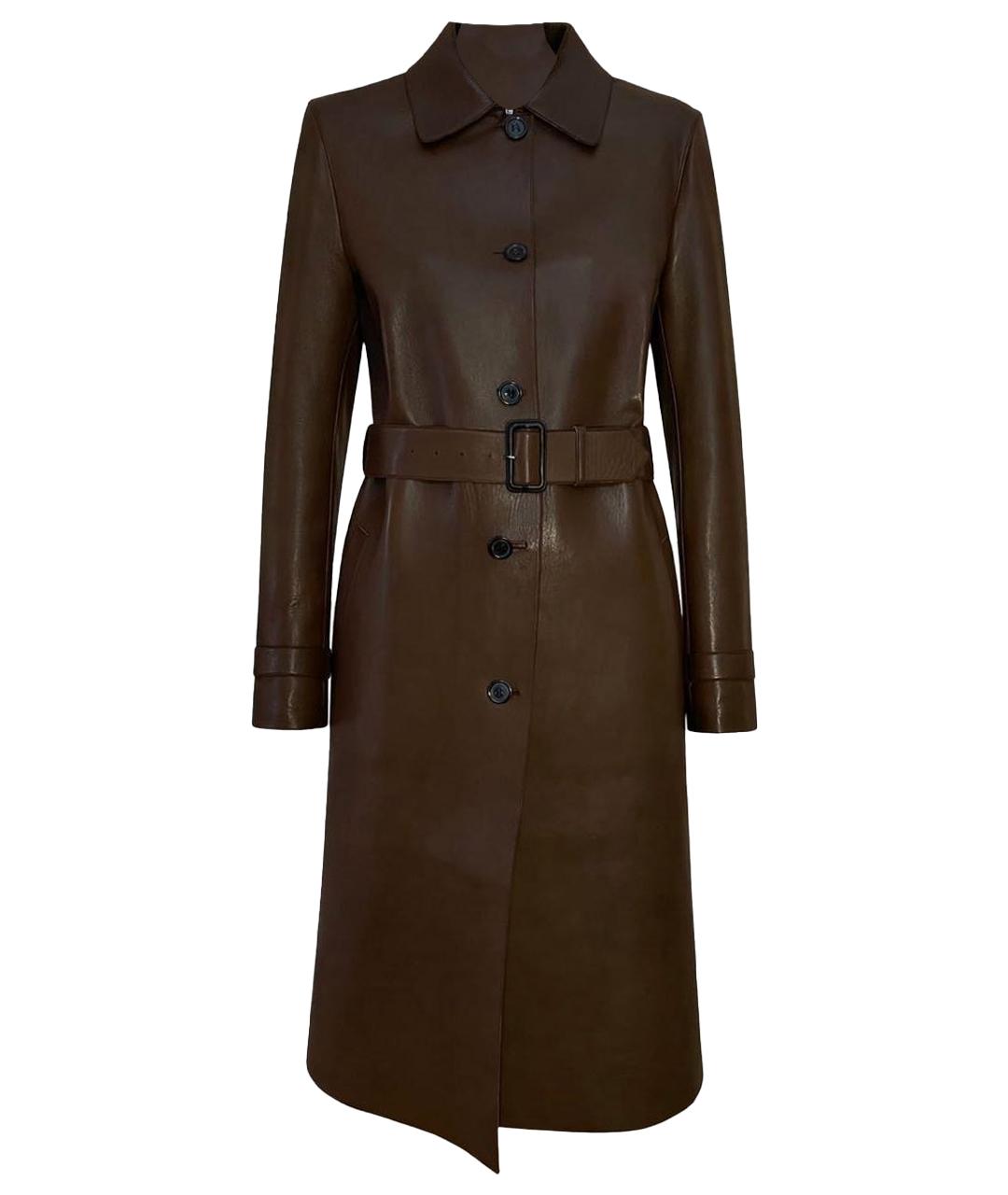 PRADA Коричневый кожаный тренч/плащ, фото 1