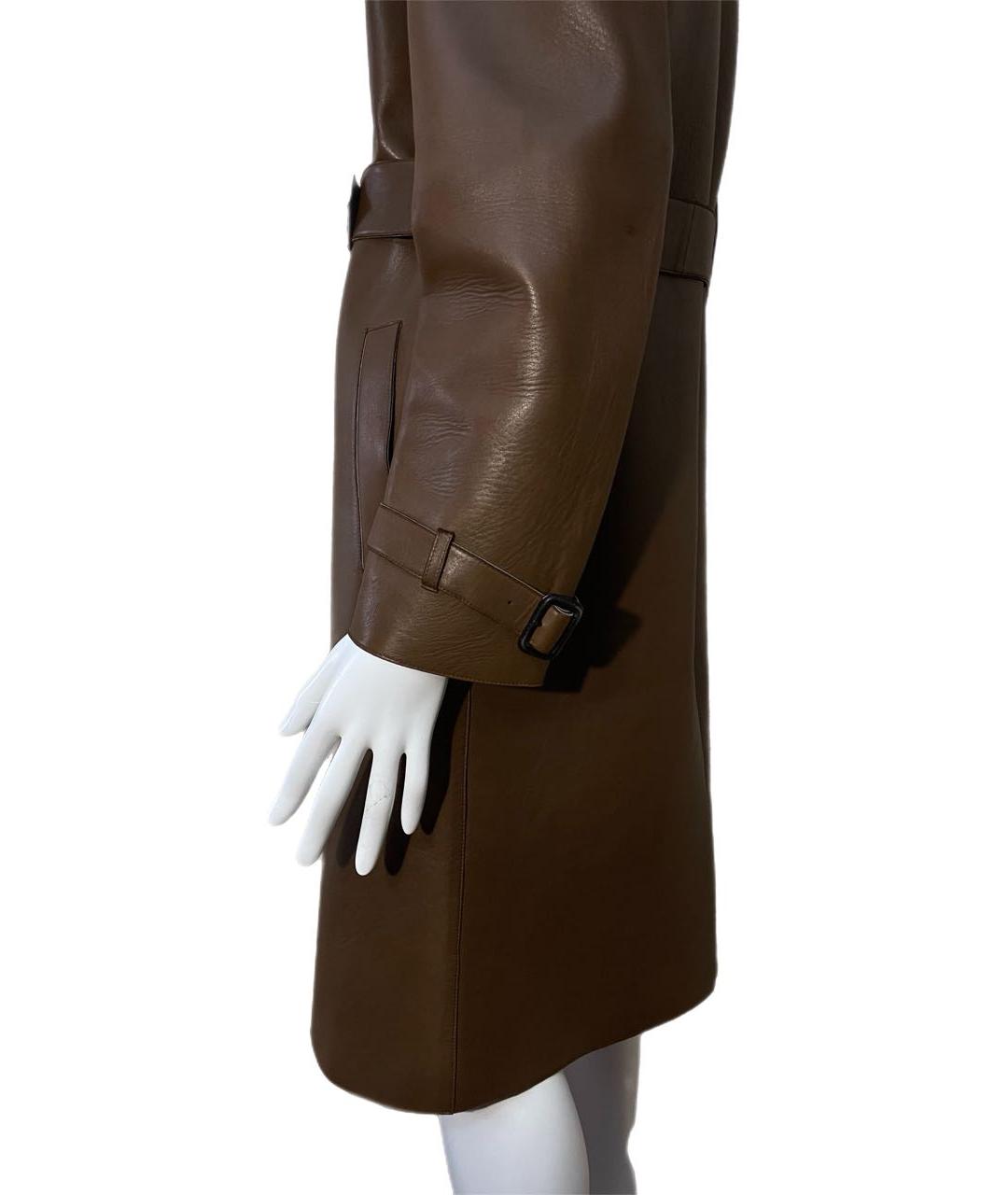 PRADA Коричневый кожаный тренч/плащ, фото 7