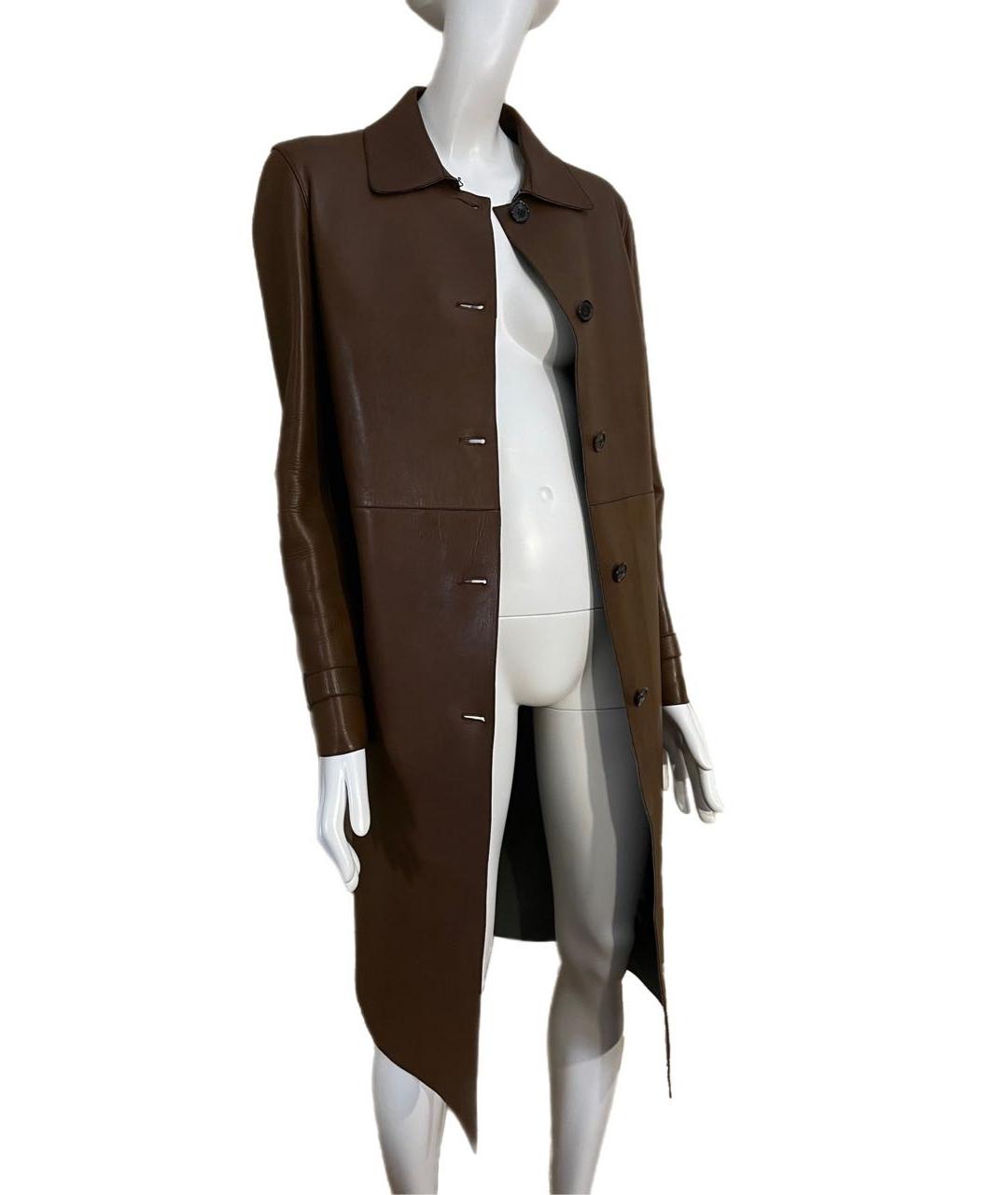 PRADA Коричневый кожаный тренч/плащ, фото 5