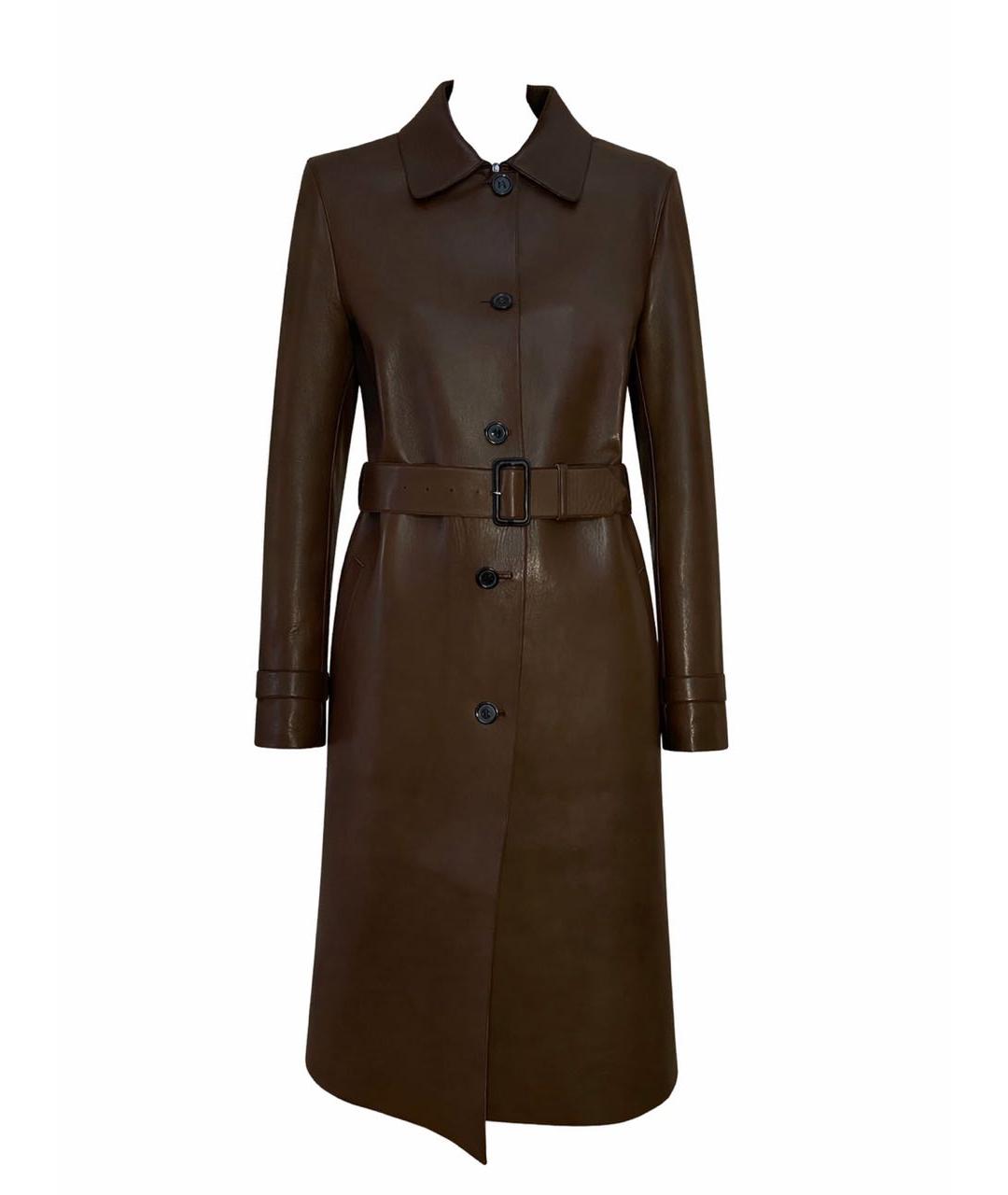 PRADA Коричневый кожаный тренч/плащ, фото 9