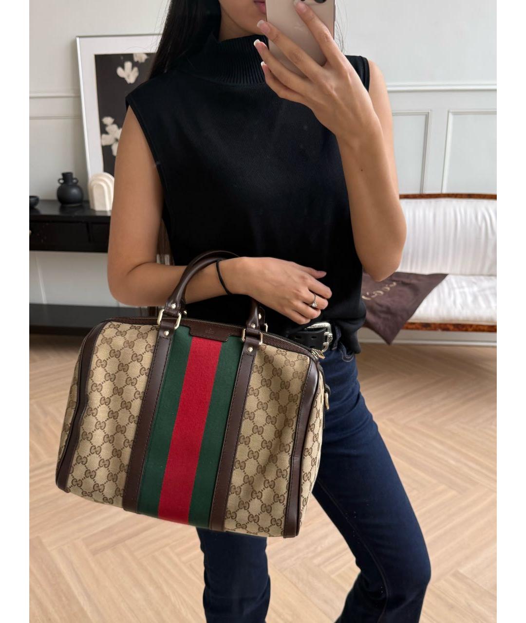 GUCCI Бежевая сумка с короткими ручками, фото 4