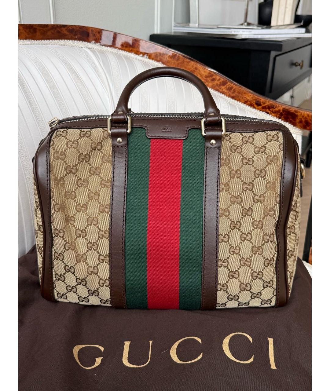 GUCCI Бежевая сумка с короткими ручками, фото 9