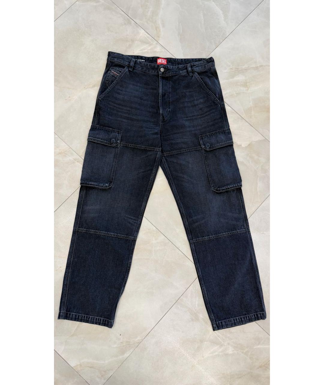 DIESEL Черные хлопковые прямые джинсы, фото 5