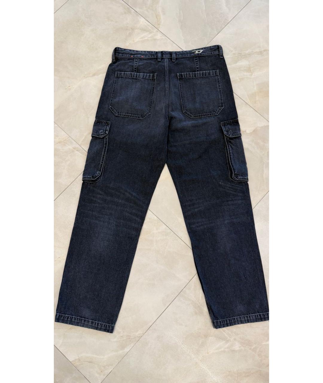 DIESEL Черные хлопковые прямые джинсы, фото 2