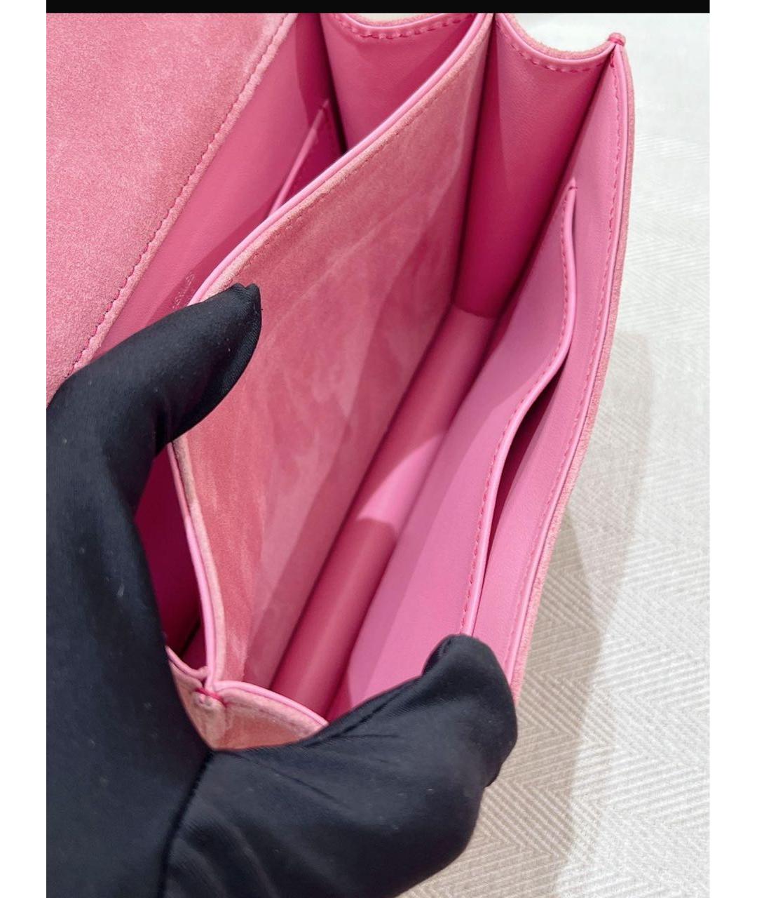 HERMES Розовая замшевая сумка через плечо, фото 8