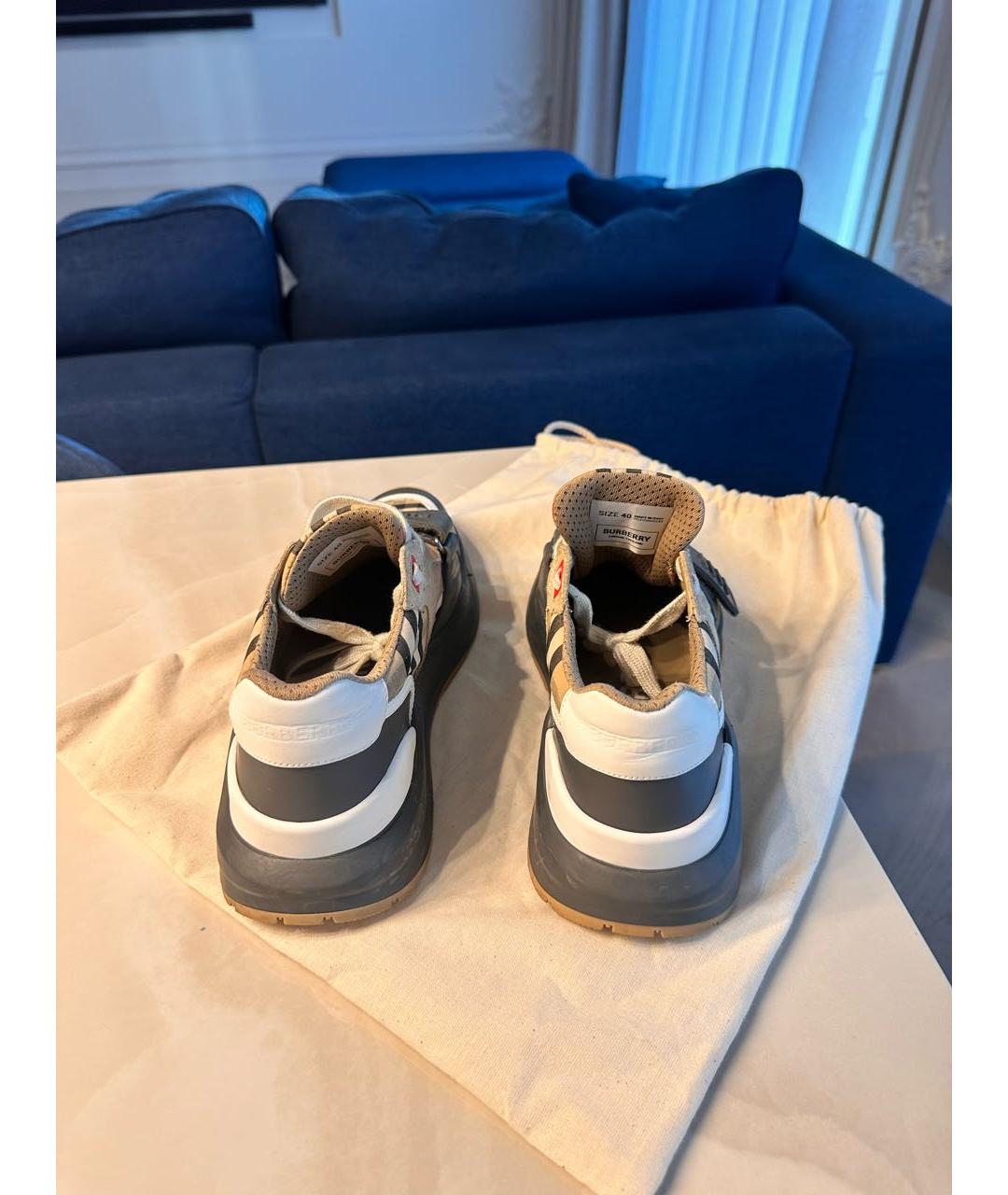 BURBERRY Бежевые кроссовки, фото 4