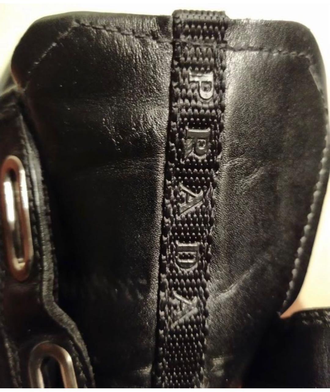 PRADA Черные кожаные кроссовки, фото 4