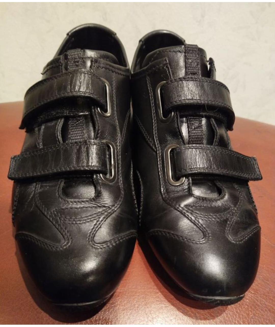 PRADA Черные кожаные кроссовки, фото 7