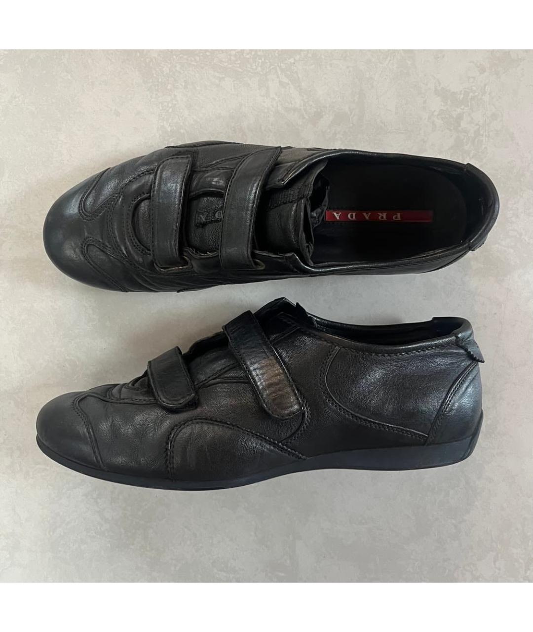 PRADA Черные кожаные кроссовки, фото 9