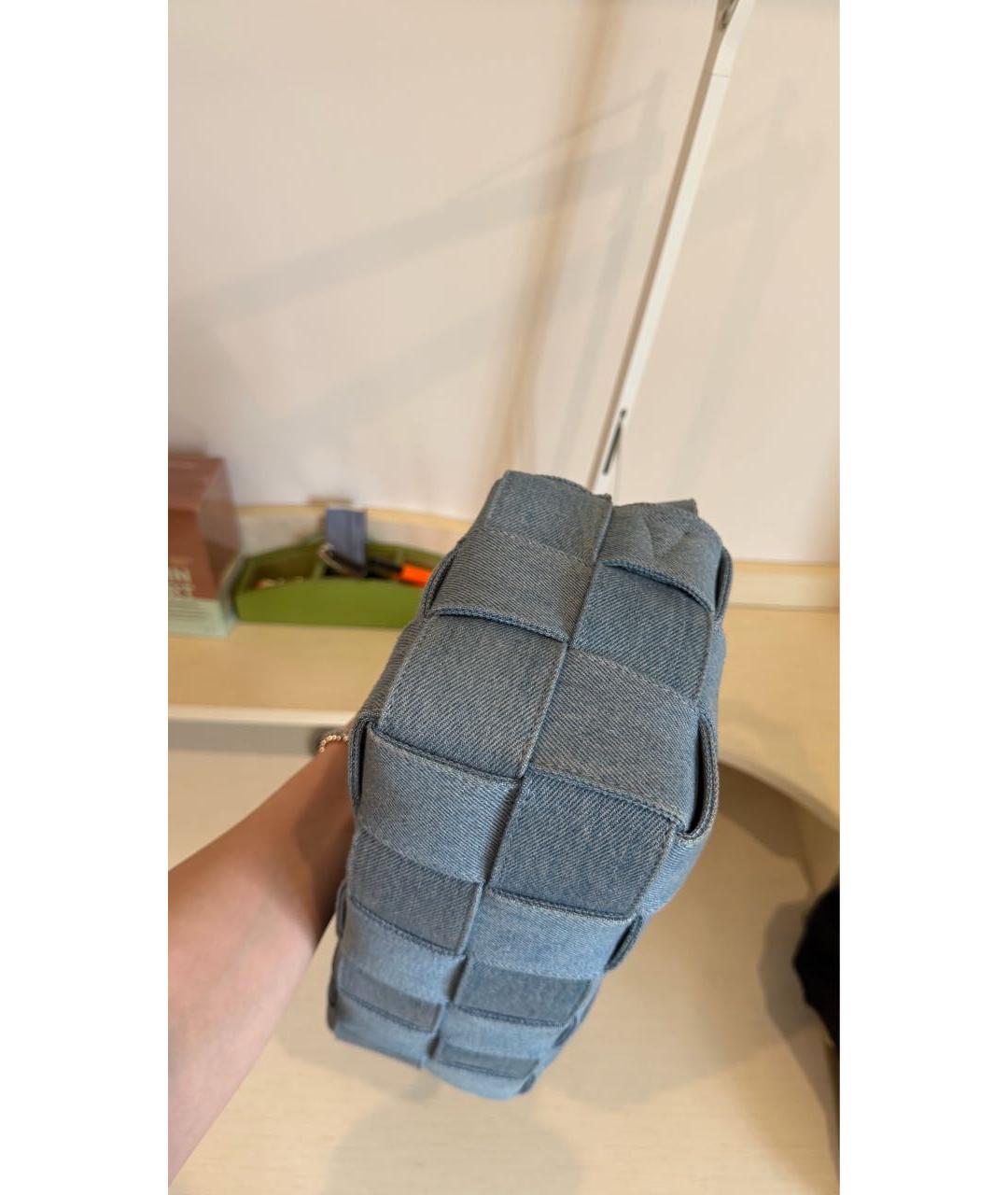 BOTTEGA VENETA Синяя деним сумка через плечо, фото 5