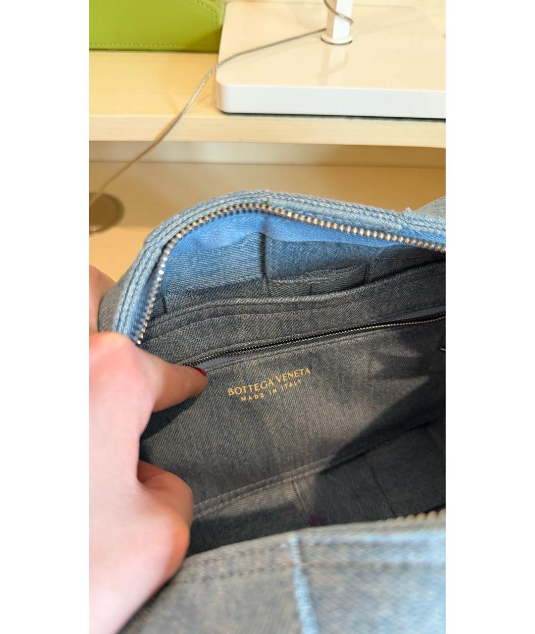 BOTTEGA VENETA Синяя деним сумка через плечо, фото 7