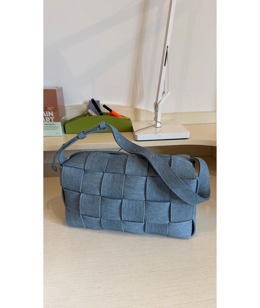BOTTEGA VENETA Синяя деним сумка через плечо, фото 8