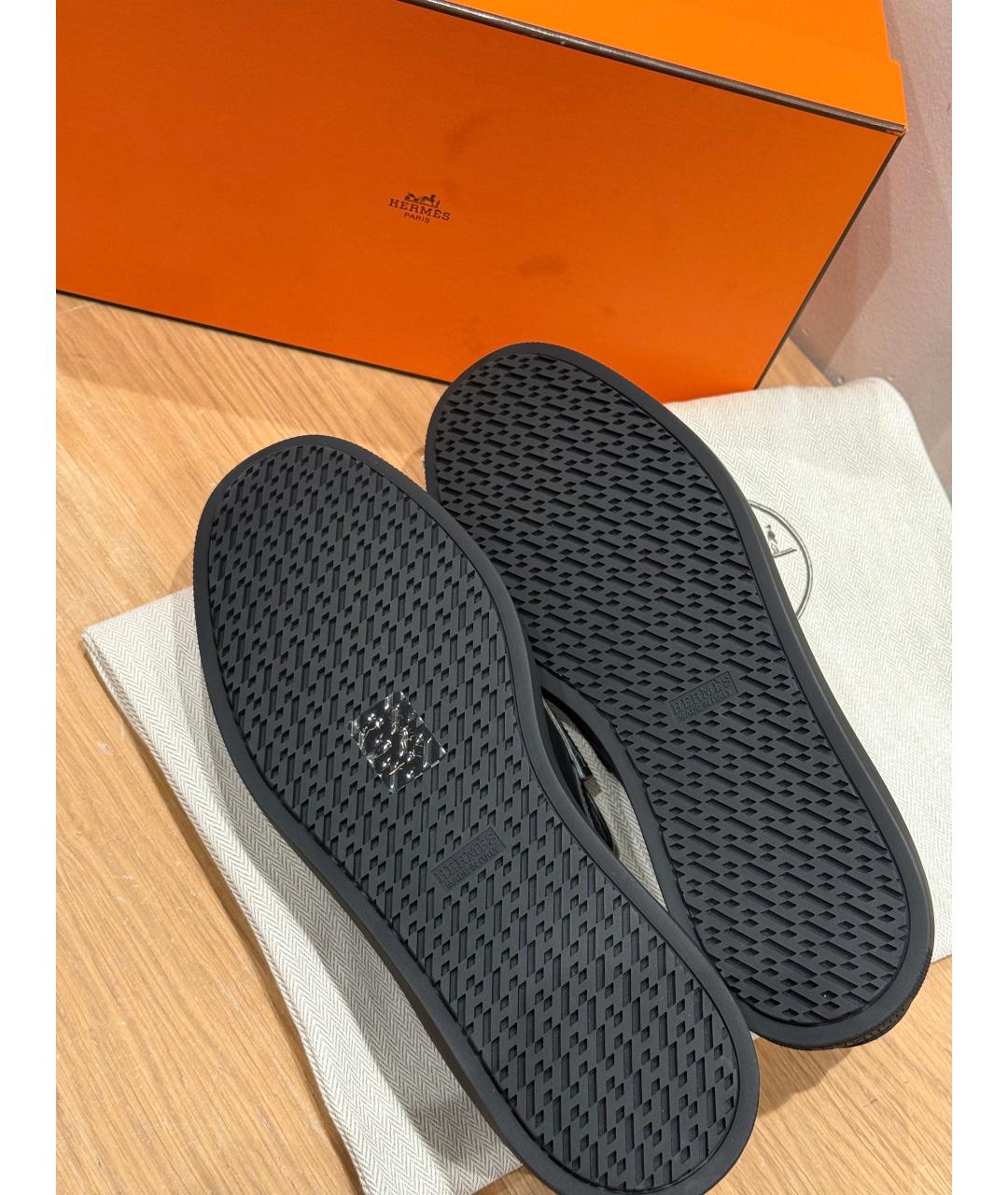 HERMES Черные кожаные лоферы, фото 4