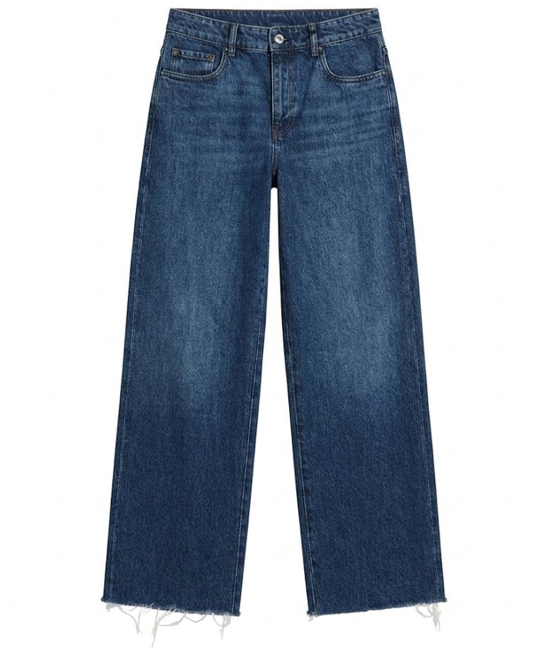 MIU MIU Синие хлопковые прямые джинсы, фото 1